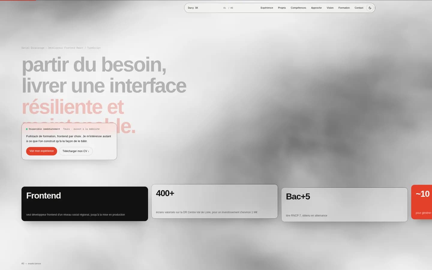 Nouvelle version : le portfolio actuel